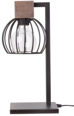 MILAN Lampa stołowa E27 czarna/brązowa Sigma 50120