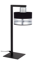  PRO lampa stołowa z abażurem E27 czarna/srebrna Sigma 50236