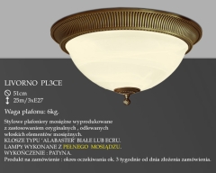 Lampa plafon Livorno Ø 51cm PL3 CE klosz alabaster ecru IKARO
