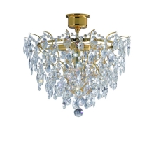 ROSENDAL large crystal ceiling lamp, golden Markslojd 100510