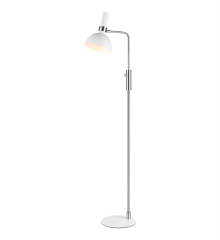 Floor lamp LARRY white / satin nickel with dimmer MARKSLOJD 107501
