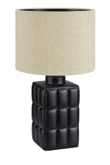 CUSCINI Lampa stołowa z abażurem E27 H42cm czarna/beżowa Markslojd 108248