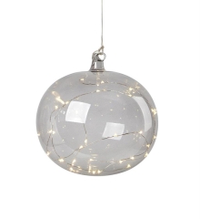 LINA - 18cm LED glass pendant bauble with batteries - Markslojd 704863
