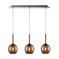 Monic Hanging lamp 3 flames copper / chrome Zuma Line MD1629-3A / copper