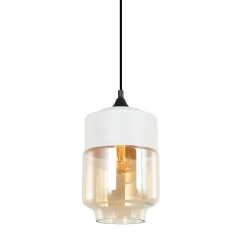 Molina Lampa zwis 1 płom. biały/szkło bursztynowe Italux MDM-2377/1 W+AMB