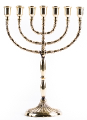 MENORA brass candle holder, 7 arms, Jewish no. 149