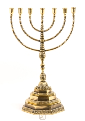 Świecznik żydowski MENORA GIGANT 5,8 kg, podstawa ośmiokątna, mosiądz