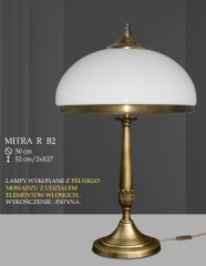 Lampa gabinetowa 2 płomienna MITRA R klosz opal Ø 30cm biały krem RB2 RB2E ICARO