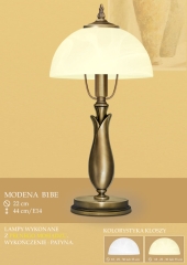 Lampa stołowa 1 płom. Modena klosz alabaster Ø 22cm biały krem B1B ICARO