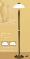 Lampa podłogowa 2 płom. Modena klosze alabaster Ø 35cm biały krem P1 ICARO