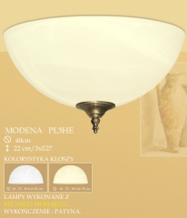 Plafon 3 płom. Modena klosz alabaster Ø 40cm biały krem PL3HE ICARO