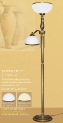 Lampa podłogowa 2 płom. Modena R klosz opal biały krem Ø 30cm góra Ø 20cm boczny RP2 RP2E ICARO