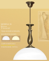Lampa zwis 1 płom. Modena klosz alabaster Ø 35cm biały krem S1 ICARO