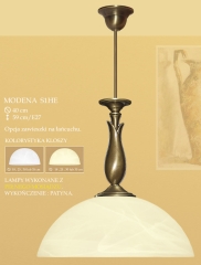 Lampa zwis 1 płom. Modena klosz alabaster Ø 40cm biały krem S1HE ICARO
