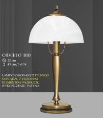 Lampa stołowa ORVIETO klosz biały krem B1B ICARO