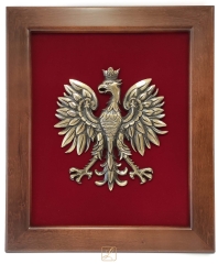 Big Eagle Emblem in the frame on a red background