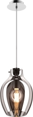 Bresso Hanging lamp 1 flame chrome / black transparent Zuma Line P19066A-D18