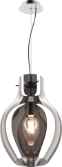 Bresso Hanging lamp 1 flame chrome / black transparent Zuma Line P19066A-D28