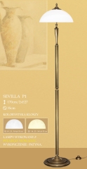 Lampa podłogowa 2 płom. Sevilla klosze alabaster Ø 35cm biały krem P1 ICARO