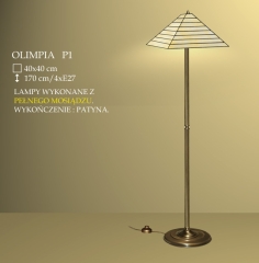 Floor lamp 4 fl. Olimpia stained glass lampshade 40cm beige P1 ICARO