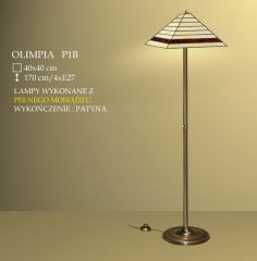 Floor lamp 4 fl. Olimpia stained glass lampshade 40cm beige and brown P1B ICARO