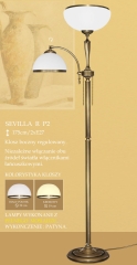 Lampa podłogowa 2 płom. Sevilla R klosz opal biały krem Ø 30cm góra Ø 20cm boczny RP2 RP2E ICARO