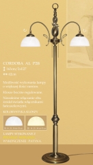 Lampa podłogowa 2 płom. CORDOBA AL klosz alabaster Ø 19cm biały krem P2B ICARO