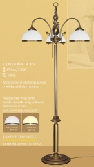 Lampa podłogowa 3 płom. Cordoba R klosz opal Ø 20cm biały krem RP3 RP3E ICARO