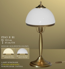 Lampa stołowa Pino R klosz opal Ø 20cm biały krem RB1 RB1E ICARO