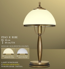Lampa stołowa Pino R klosz opal Ø 20cm biały krem RB1B RB1BE ICARO