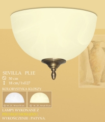 Plafon 1 płom. Sevilla klosz alabaster Ø 30cm biały krem PL1 ICARO