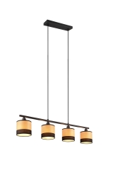 Bolzano Lampa wisząca z abażurem 4 x E14 czarna  R31664032 Rl