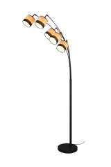 Bolzano Lampa podłogowa z abażurem H 200cm 5x E14 czarna R41665032 Rl