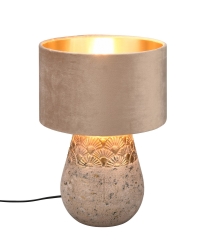 KIRAN Lampa stołowa ceramiczna z abażurem E27 szary R51231061 RL