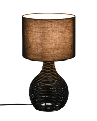 SPROUT Lampa stołowa z abażurem E27 czarny/czarny rattan R51291002 RL