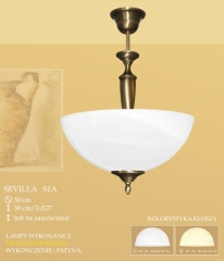 Ampla 2 płom. Sevilla klosz alabaster Ø 30cm biały krem S1A ICARO
