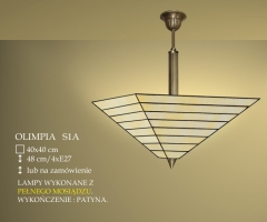 Ampla 4 fl. Olimpia stained glass lampshade 40cm beige S1A ICARO