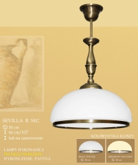 Lampa wisząca 1 płom. Sevilla R klosz opal Ø 30cm biały krem RS1C  RS1CE ICARO