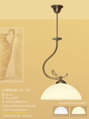 Lampa wisząca pojedyncza CORDOBA AL klosz alabaster Ø 35cm biały krem S1 ICARO