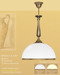 Lampa wisząca 1 płom. Sevilla R klosz opal Ø 38cm biały krem RS1H  RS1HE ICARO