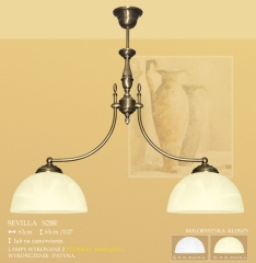 Lampa żyrandol 2 płom. Sevilla klosz alabaster Ø 19cm biały krem S2NB ICARO