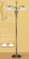 Lampa podłogowa 3 płom. Sevilla klosze alabaster Ø 19cm biały krem P3 ICARO