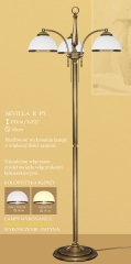 Lampa podłogowa 3 płom. Sevilla R klosz opal Ø 20cm biały krem RP3 RP3E ICARO