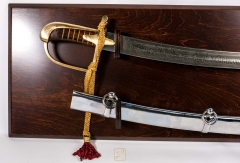 Polish officer's sabre LUX, with scabbard 1921/22 + hanging Tablo. Inscription: BÓG HONOR I DÓCZYZNA (God, Honour and Country)
