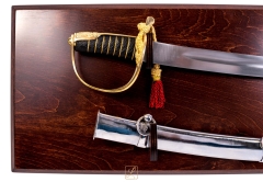 Polish cavalry sabre 1917 plain, with scabbard + hanging tabloid. Space for your dedication
