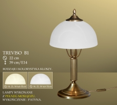 Lampa stołowa 1pł. Treviso klosz alabaster Ø 22cm biały krem B1 ICARO