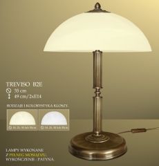 Lampa gabinetowa 2 płom. Treviso klosz alabaster Ø 35cm biały krem B2 ICARO