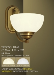 Lampa kinkiet 1 płomienny odwrotny Treviso klosz alabaster Ø 19cm biały krem K1A ICARO