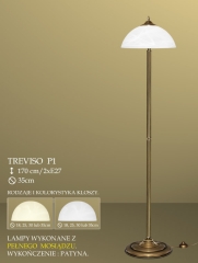 Lampa podłogowa 2 płom. Treviso klosz alabaster Ø35cm biały krem P1 ICARO