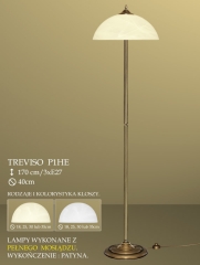 Lampa podłogowa 3 płom. Treviso klosz alabaster Ø40cm biały krem P1HE ICARO